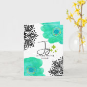 Joy Greeting Card、小さい4" x 5.6インチ折り畳みカード カード (黄色い花)