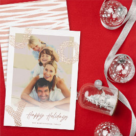 Joy Handはっきりした Drawn Sketched Lines モダン Photo 箔シーズンカード