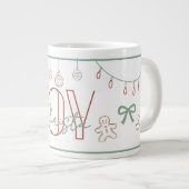 Joy Hand Drawn Christmas Name Mug  ジャンボコーヒーマグカップ (正面右)