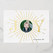 Joy Holidayフォトカード，喜び，子供，宗教 箔シーズンカード (正面)