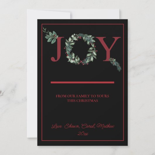 Joy Holidays Greeting Card シーズンカード (正面)