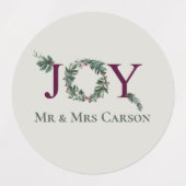 Joy Holidays Greeting Card Stickers ラベル (デザイン1)