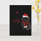 Joy Hope Love Peace Christmas Black Shih Tzus 2020 カード (黄色い花)