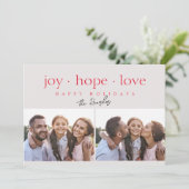 Joy Hope Love Red モダン Two写真 シーズンカード (スタンド正面)