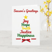 Joy Hope Truth Christmas Card Greeting カード (黄色い花)