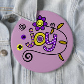 Joy I Doodles I Purple I 6x6ボタン 缶バッジ (インサイチュ)