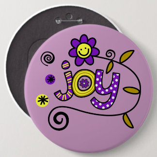 Joy I Doodles I Purple I 6x6ボタン 缶バッジ