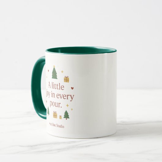 Joy in a Cup | Minimalist Christmas Mug マグカップ (正面左)
