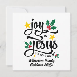 Joy in Jesus Christian Christmas Family Name  シーズンカード
