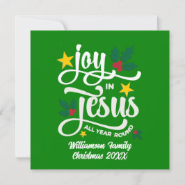 Joy in Jesus Christian Christmas Family Name  シーズンカード