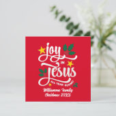 Joy in Jesus Christian Christmas Family Name  シーズンカード (スタンド正面)
