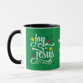 Joy in Jesus Christian Christmas Family Name  マグカップ (左)