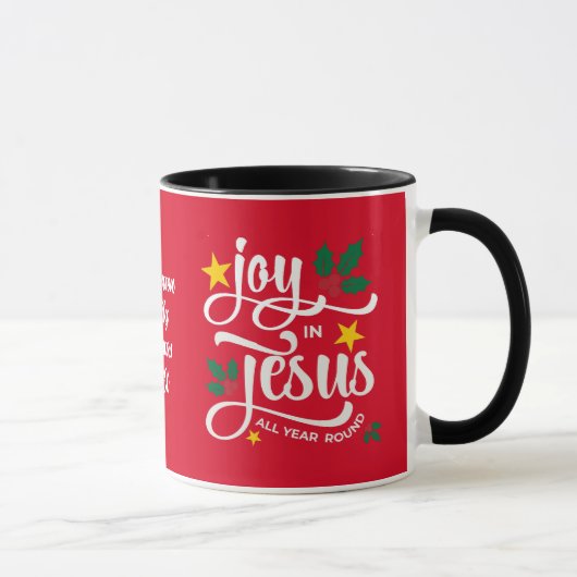 JOY IN JESUS Family Name Christian Christmas マグカップ (右)