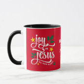 JOY IN JESUS Family Name Christian Christmas マグカップ (左)