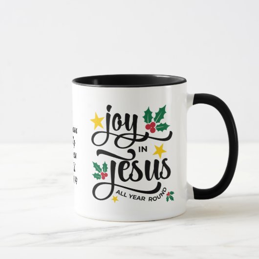 JOY IN JESUS Personalized Christian Christmas マグカップ (右)