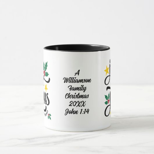 JOY IN JESUS Personalized Christian Christmas マグカップ (中央)