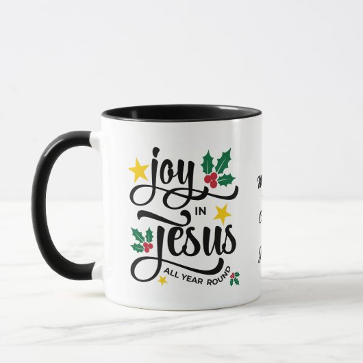 JOY IN JESUS Personalized Christian Christmas マグカップ (左)