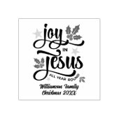 JOY IN JESUS Personalized Christian Christmas ラバースタンプ (インプリント)
