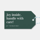 Joy Inside | かわいいクリスマス ギフトタグ (正面(横))