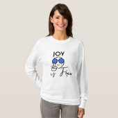 Joy Is Free T-Shirt – サングラ付き可愛いスマイリーフェイス Tシャツ (正面フル)
