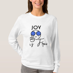Joy Is Free T-Shirt – サングラ付き可愛いスマイリーフェイス Tシャツ