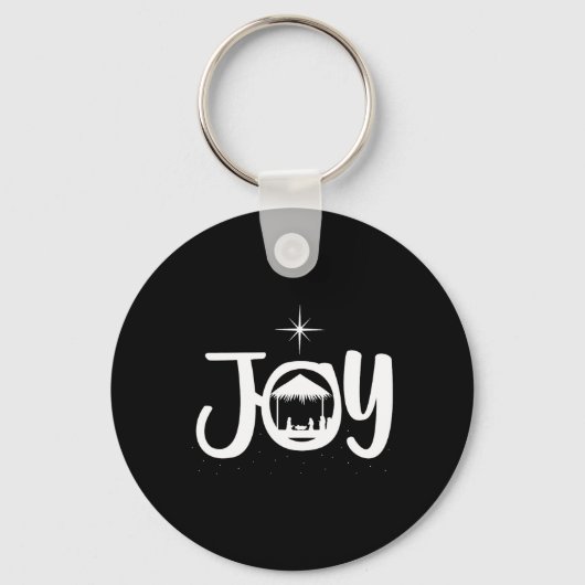 Joy Jesus Nativity Scene Cool Christmas Apparel キーホルダー (正面)