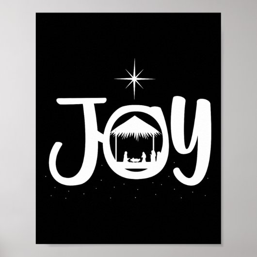 Joy Jesus Nativity Scene Cool Christmas Apparel  ポスター (正面)