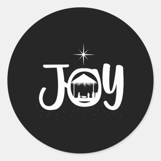 Joy Jesus Nativity Scene Cool Christmas Xmas Chris ラウンドシール (正面)