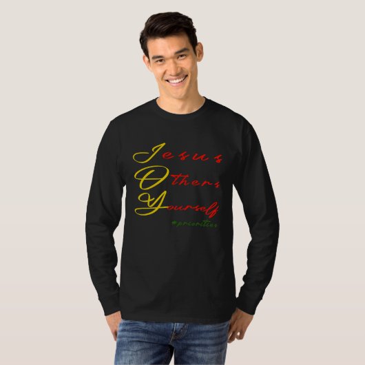 JOY Jesus Others Yourself priorities Christian Chr Tシャツ (正面フル)