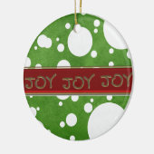 JOY-JOY-JOYフォトクリスマスオーナメントテンプレート セラミックオーナメント (左)