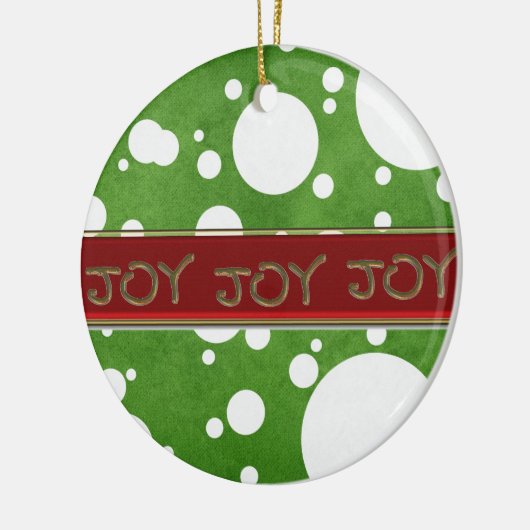 JOY-JOY-JOYフォトクリスマスオーナメントテンプレート セラミックオーナメント (左)