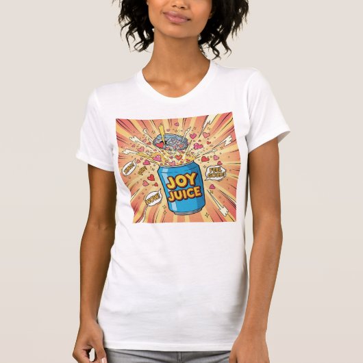 Joy Juice — Pop the Can of Happiness Tシャツ (正面)