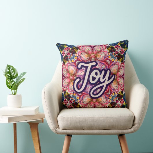 Joy Kaleidoscope Floral Pillow クッション (椅子)