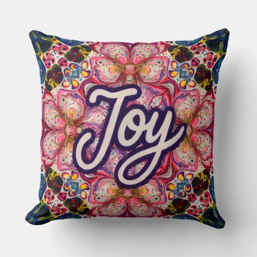 Joy Kaleidoscope Floral Pillow クッション (正面)
