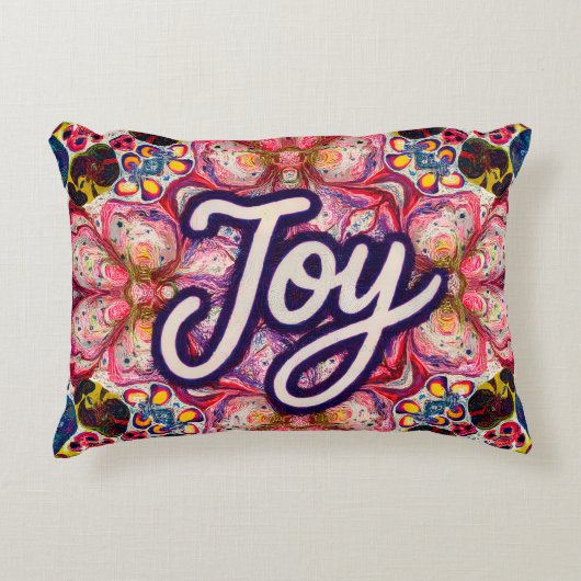 Joy Kaleidoscope Floral throw Pillow アクセントクッション (正面)