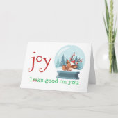 Joy Looks Good on You Cute Baby Reindeer Christmas シーズンカード (正面)