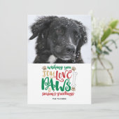 Joy Love Paws Dog Season's Greetings赤い写真 シーズンカード (スタンド正面)