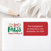 Joy Love Paws Happy Holidays Cute Pet ラベル (インサイチュ)