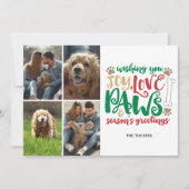 Joy Love Paws Season's Greeting Dog Green 4写真 シーズンカード (正面)