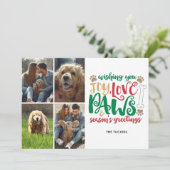 Joy Love Paws Season's Greeting Dog Green 4写真 シーズンカード (スタンド正面)