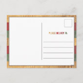 Joy Love Peace写真素朴クリスマスツリー シーズンポストカード (裏面)