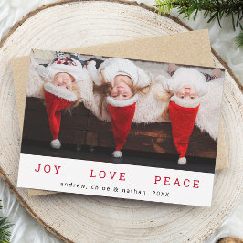 JOY LOVE PEACE CHRISTMASおもしろい Photo シーズンカード