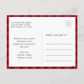 JOY LOVE PEACE CHRISTMASおもしろい Photo Red シーズンポストカード (裏面)