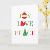JOY, LOVE, PEACE Cute Christmas Card カード (黄色い花)