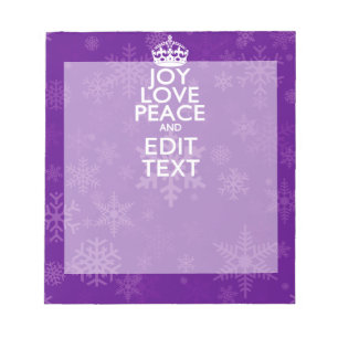 Joy Love Peace Purple Your Text 保 Calm ノートパッド