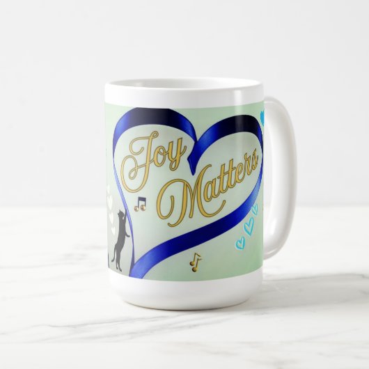 Joy Matters - Music Cat - Butterfly & Bees コーヒーマグカップ (正面右)
