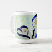Joy Matters - Music Cat - Butterfly & Bees コーヒーマグカップ (正面左)