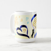 Joy Matters - Music Cat - Butterfly & Bees Nature コーヒーマグカップ (正面左)