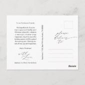 Joy, Merry モダン Christmas Family Photo ポストカード (裏面)