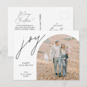 Joy, Merry Christmas Family Photo Layover ポストカード (正面/裏面)